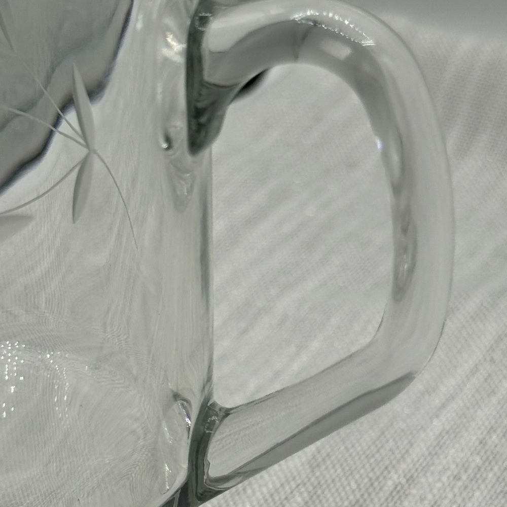 Princess House Heritage Crystal Irish coffee Mug Floral Etch Footed 8oz #504 - Picture 4 of 7